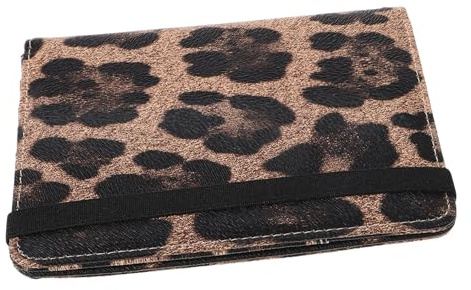 POPETPOP Porta Passaporto alla Moda in Pu con Protezione Rfid da Viaggio con Multi-slot per Carte Stampa Leopardata Leggero per Uomini e Donne