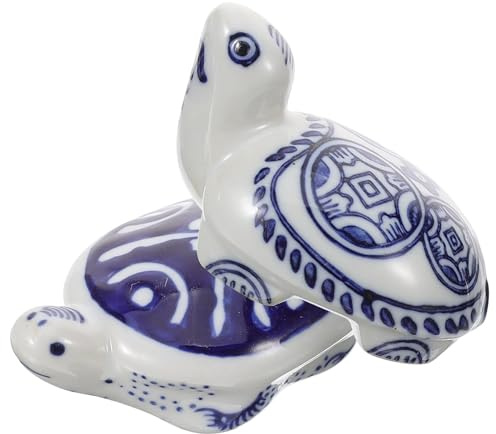 SUPVOX 2pcs Aquarium Floating Turtle Figurines Ceramic Landscape Decor for Fish Tanks, Large Simulated Pond Ornaments Suitable for Freshwater and Saltwater Aquariums