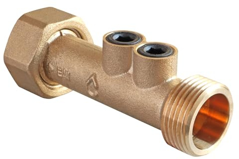 SOMATHERM FOR YOU, Clapet antipollution double purge NF, écrou tournant mâle 20/27, laiton brossé, modèle long 78 mm, montage toutes positions, conforme réseau eau potable, max 90°C | Protégez votre réseau d'eau potable grâce à ce clapet antipollution double purge, en laiton.