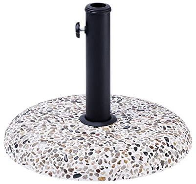 Beliani Moderner Sonnenschirmständer weiß aus Beton in Steinoptik rund ⌀ 47cm Cevo