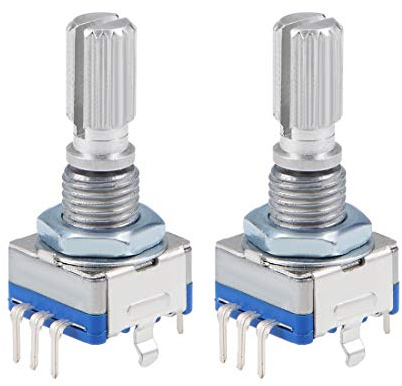 sourcing map 2Stk. 360 Grad Drehgeber Codeschalter Potentiometer 7 Pins | EC11, 20mm