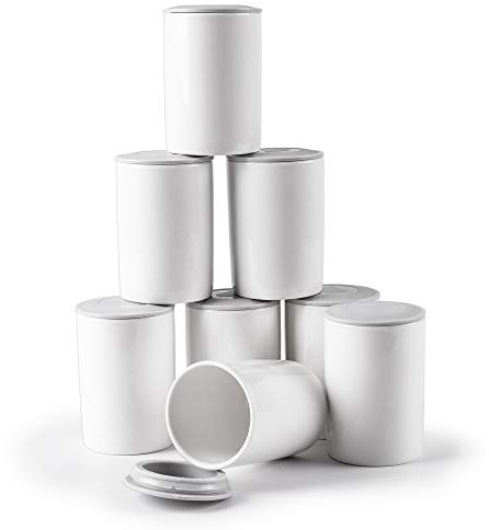 Duronic P8YM2 Joghurtbecher, 8 Keramikbecher à 125 ml mit Deckel | Ersatzbecher für Duronic YM1 & YM2 Joghurtmaschinen, Weiß, Passend für hausgemachten Joghurt