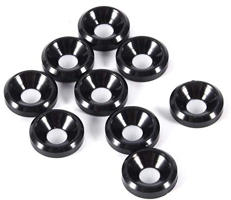 Rondelle a Testa Svasata in Lega di Alluminio, M3 M4 M5, Anodizzate, Grigio Titanio/Oro/Blu Reale/Nero, 10 Pezzi