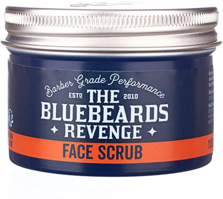 The Bluebeards Revenge Deep Exfoliating Face Scrub, 100ml | With Natural Olive Stones and Ginger, Vegan Friendly Face Wash, Deep Cleans and Exfoliates, Removes Dead Skin Cells