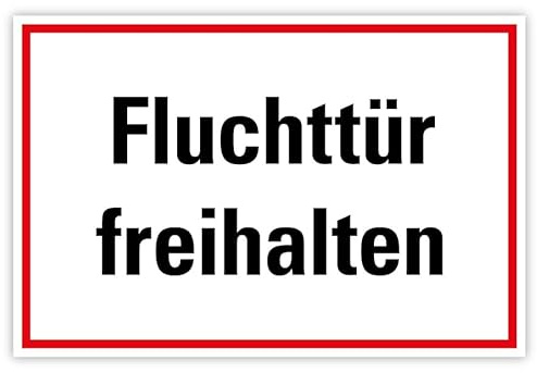 Brandschutzzeichen Alu-Schild „Fluchttür freihalten“ 3mm Alu Dibond® | 30x20cm Made in Germany