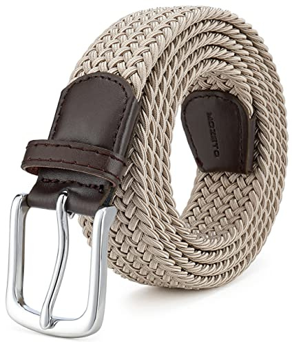 MOZETO Elastisch Stretch Gürtel Breite 3.3cm, Stoffgürtel Stretchgürtel Flechtgürtel Geflochtener Gürtel für Damen und Herren