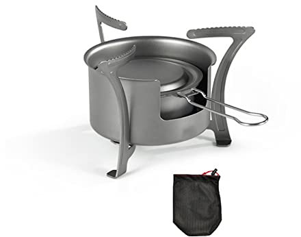 LOERSS Outdoor Alkohol Heizung, Titan Holz Herd, Titan Camping Brenner, Kompakt Alkohol Herd, Rucksack Herd Portable Alkohol Herd, für Outdoor Camping Wandern Picknick Kochen,alcoholheater