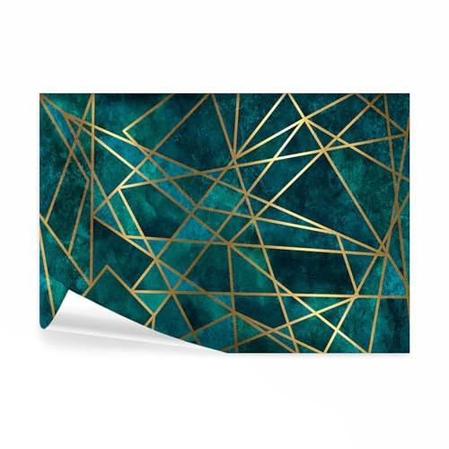 decomonkey Fototapete Geometrisch Modern, 400x280 cm, Abstrakt Textur | Türkis, Vlies, Schlafzimmer, Wohnzimmer, Tapete, Fototapeten, Tapeten, Vliestapete, Wandtapete, moderne, Wand, Wandbild