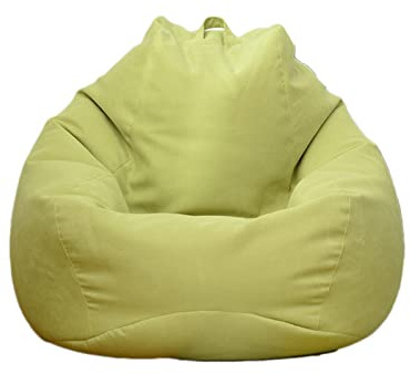 Highdi Sitzsack für Erwachsene Indoor Outdoor Sitzkissen Waschbarer Weicher Flauschiger Sofabettbezug Ohne Füllung Gartenkissen Bodenkissen für Wohnzimmer Gaming (Grün,100x120cm)