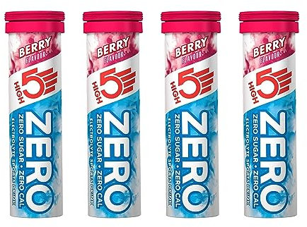 VPoint Leisure HIGH5 ZERO Hydration Electrolyte Sports DrinkTablets - 4 x Tubes (40 Tablets Total) (Berry)
