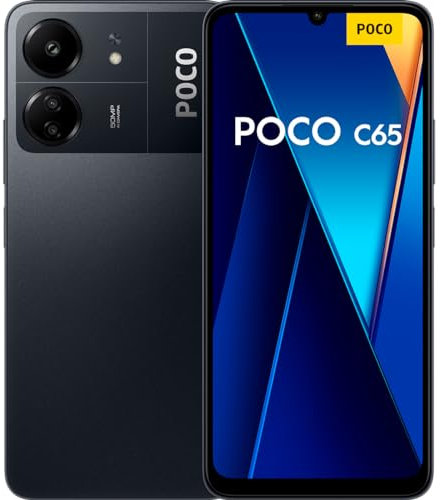 POCO C65 Smartphone 8+256GB, 6.74”Display, MediaTek Helio G85 Up to 2.0GHz, 50MP Dual Camera, 5000mAh, 18W, Nero (Black)