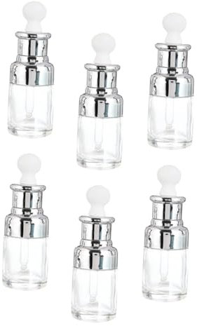 6 Pièces D'huile Essentielle Mini-terrarium Flacon Compte-gouttes Transparent Distributeur D'huiles Essentielles Produits De Soins De La Peau Verre Fragrance Voyage