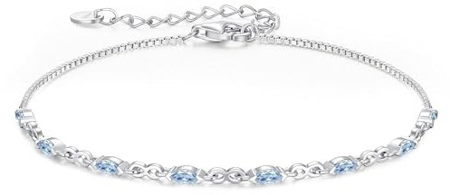 CDE Infinity Armband Silber 925 Damen mit Zirkonia Geburtsstein Armbänder Verstellbares Armkette Damen Schmuck Muttertag Valentinstag Geburtstag Weihnachten Geschenke für Frauen Freundin Mama