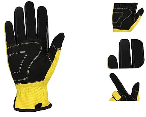 UKCOCO Atmungsaktive Gartenhandschuhe Krallen Sicherheitshandschuhe Zum Bepflanzen Reparatur Handgelenk Gelb Größe Xl