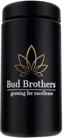 Bud Brothers UV-Glas als luftdichte Aufbewahrungsbox, geeignet für Kräuter-Aufbewahrung, Stash Jar mit Hygrometer und UV-undurchlässigem Glas, Stash-Box 60 g Fassungsvermögen