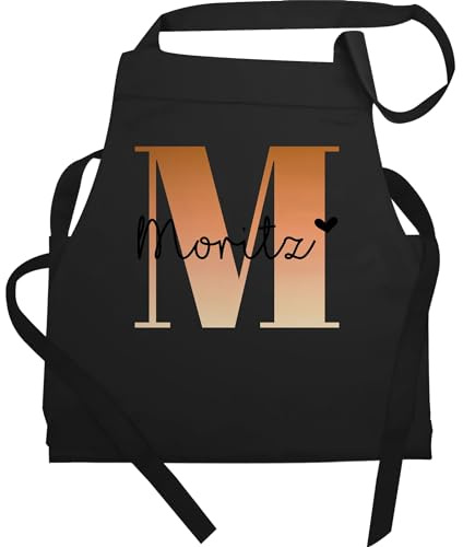 Geschenk mit Namen personalisiert by Shirtracer - Schürze - Initialen - Name und Buchstabe I Geschenk Anfangsbuchstabe