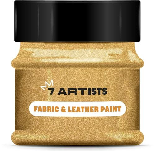7 Artists Colore per tessuto, colore pelle, 50 ml, oro glitterato, lavabile in lavatrice, colore per tessuti, scarpe, jeans, borse, colori in tessuto, lavabile in lavatrice
