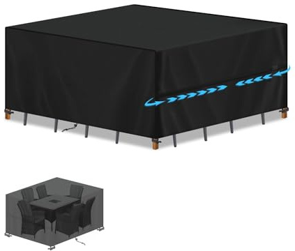 SIMPHAUS Abdeckung für Gartenmöbel 160x130x90cm Wasserdicht Schutzhülle Gartenmöbel Abdeckung UV-Beständiges 420D Oxford Gewebe Winddicht Abdeckplane für Gartentisch Sitzgruppe Terrassenmöbel