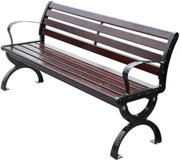 Gartenbank Holz Metall Parkbank Wetterfest Sitzbank Eisenbank Ruhebank Retro-Stil Gartenmöbel Bank Garten Park Balkon Innenhof Sitzgelegenheiten, Schwarz (Size : 180 * 50 * 70cm)