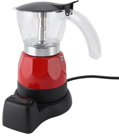 Asixxsix Caffettiera Cubana, Caffettiera Elettrica 3 Tazze da 150 Ml con Base Staccabile, Elettrica in Alluminio, Caffettiera Elettrica Italiana, caffè per la Casa