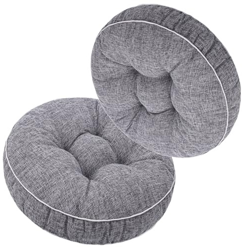 uyeoco 1/2/4 er Set Stuhlkissen 40cm/45cmx9cm Dicke Auflagen rund Sitzkissen StühleSitzauflage für Indoor und Outdoor Polsterung Steppkissen/Bodenkissen(A1,2PCS_40X40CM)