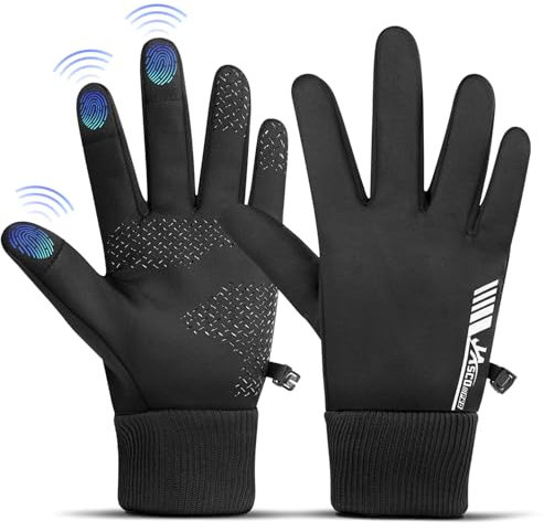 JASCOPRO Touchscreen Handschuhe, Laufhandschuhe fleece handschuhe sport Warme Winddichte Winterhandschuhe für Herren und Damen Outdoor zum Laufen Radfahren (M)