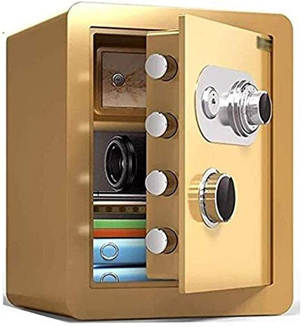 Feuerfester wasserdichter Safe, Tresor Tresore und Schließfächer, Spardose Schranktresore Heimtresore Feuerfest Wasserdicht mit Mechanischem Zahlenschloss, Kleiner Haushaltstresor, Mini-Büro für Home