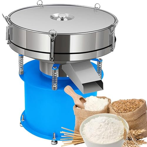 Tamiz eléctrico de 180 W, máquina agitadora automática Comercial, tamiz agitador de Acero Inoxidable, tamiz de Polvo eléctrico Industrial con 1 Pantalla for Cocina, Restaurante, panadería(110v)