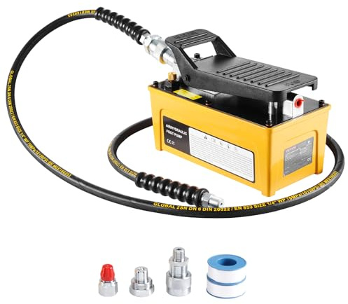 VEVOR Bomba Hidráulica Neumática de 10000 PSI Depósito de 1,6 L, Salida de Aceite NPT de 16,66 mm Entrada NPT de 13,7 mm, Bomba de Pedal Accionada por Aire para Máquinas de Reparación de Automóviles