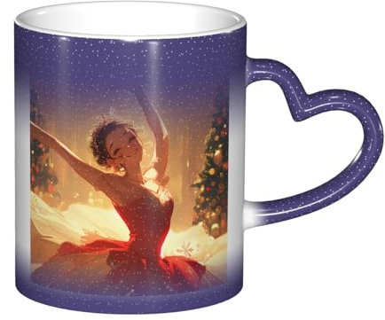 ZXERTG Tasse à café créative pour femme Motif danse de ballet Casse-noisette Motif danse de Noël