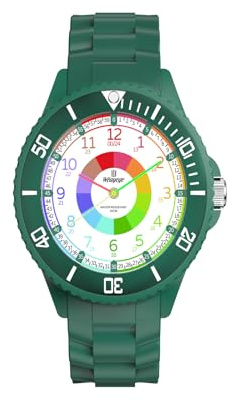 Weayege Kinderuhr Jungen Mädchen,Lern Armbanduhr für Kinder,Kinderuhr für Jungen und Mädchen, Kinderuhr,Armbanduhr für Kinder Jungen und Mädchen,3ATM wasserdichte Analog Quarzuhr,Erlernen der Uhrzeit
