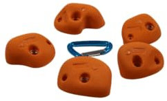 SkyRoof Mini Dipper Griffe - 5 Stück, Wettersicher, M, Henkel, Kinderkletterwände geeignet (hellbraun)