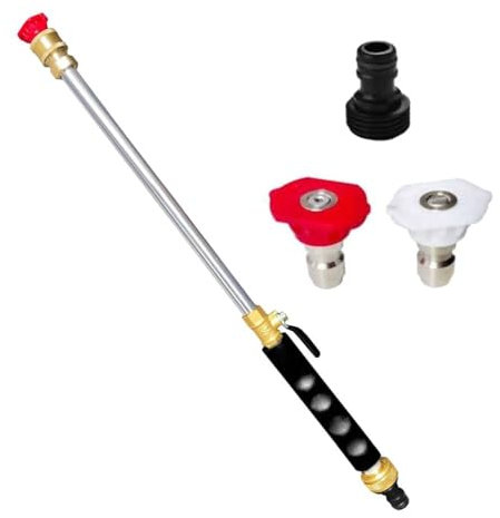 SEIWEI Kit de pistola de lavado a chorro, limpiador de agua de alta presión con boquillas conector rápido de 1/4 pulgadas, kit de limpieza de jardín para lavado de coche, pistola de pulverización