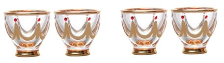GALPADA 4stücke Handgefertigte Glasbecher Mit Goldrand Mittelöstlicher Stil Hochwertige Trinkgläser Für Sake Cocktails Und Getränke Design Für Zuhause
