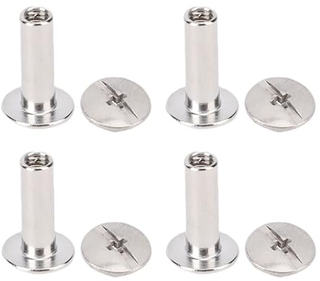 ACOGEDO 100 Coppie di Rivetti Viti per Viti per Cuoio per Cuoio M3 in Acciaio Inossidabile Piatto Rotondo di Gocce di Cuoio Artigianato in Pelle, Vestiti, Scarpe, Cinture, Borse e Borse