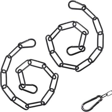 2 Pcs Catena in Acciaio Inox Catena a Maglie con Moschettone Catena in Metallo per Porte di Recinzione, Cancelli da Giardino