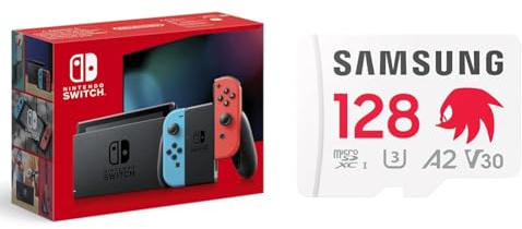 Nintendo Switch-Konsole Neon-Rot/Neon-Blau + Sonic microSD Karte