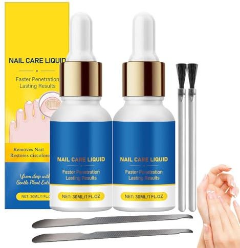 Nagelpflege für Zehennägel Extra Stark, Behandlung für dicke Zehennägel, Nagelpflege mit Teebaumöl und Ingwer, Nagelpflege Extra Stark Schnell, Nagelreparatur für Fingernägel, Nagelfeile (2 STÜCKE)