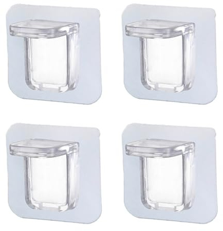 No Drilling Shelf Brackets - Heavy Duty Adhesive Wall Mount Shelf Brackets, 15kg Weight Capacity, Suitable for Kitchen, Bathroom, Tile, Wall, Glass and Wooden Surfaces (4 Pack)