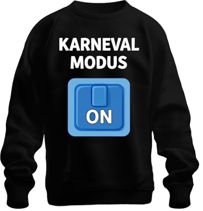 Printera Karneval Mode On Karnevalsjeck Fastnatt Party Kostym Unisex Sweatshirt Tröja, svart, M