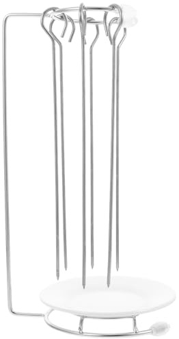 Gatuida Juego de Accesorios para Barbacoa Percha para Brochetas de Acero Inoxidable, Aguja para Mechar Carne, Estante Colgante para Uso en Barbacoas al Aire Libre