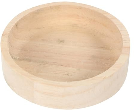 HOMOBABE Cuenco de Madera para Hámster y Pequeños Animales, Resistente y Fácil de Limpiar, Adecuado para Hámster Enano y Ratas, Color Beige