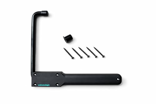 ANDROMEDAGIE® | FERMA PERSIANA IBFM CON MOLLA BRACCIO 180 MM 1 PZ NERO | Fermapersiana Universale ABS con Braccio Estensibile | Molla Acciaio Inox | Reversibile Dx/Sx | Viti e Boccola Inclusi
