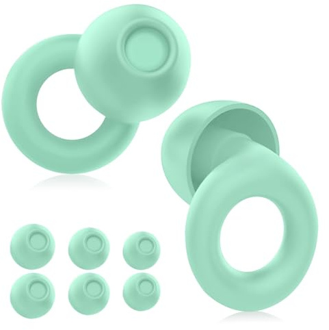 4 tamaños Reemplazable Tapones Oidos Ruido Dormir,Tapones oidos ruido dormir,Tapone Oído de Silicona Reutilizables Lavableques,Protección Auditiva,para dormir, concentrarse o viajar,verde