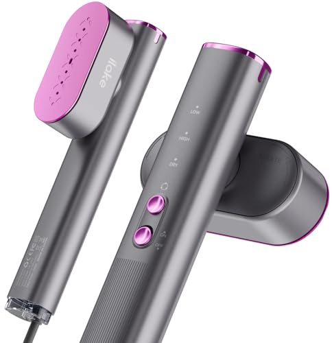 Ilake Dampfglätter für Kleidung, Handheld 100-240V Dual Voltage Travel Dampfglätter, 1000W und 120ML Wassertank Tragbarer Dampf & Bügeleisen 2 in 1 für Geschäftsreisen Zuhause, Grau