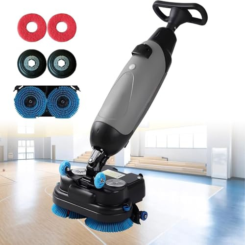 Mini autolaveuse et balai électrique sans fil, double brosse, tête rotative à 360°, pour salles de bains, bureaux, écoles, hôpitaux et espaces commerciaux.