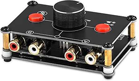 Nobsound Little Bear MC1022 Mini 2(1)-IN-1(2)-Out RCA Stereo Audio Switcher Passive Selector Splitter Box Audio-Schalter Stereo Umschalter Passive Selektor (Black (RCA Version))