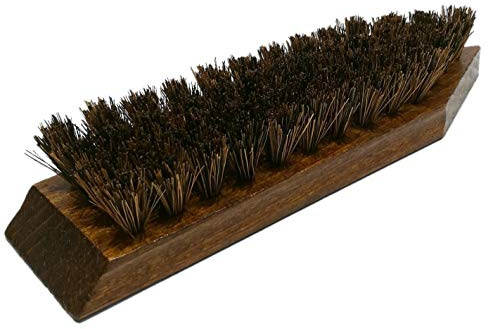 Hebold Schuhmacherei Große Schmutzbürste deluxe braun lackiert Kokosfasern natur braun mixed