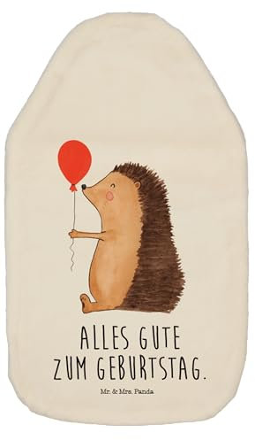 Mr. & Mrs. Panda Wärmflasche Igel Luftballon - Geschenk, Körnerkissen, Bettflasche, Geburtstagskind, Wärmflaschenbezug, lustige Sprüche, Wärmekissen,