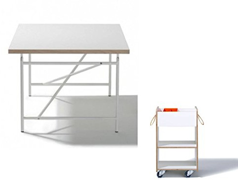 Lampert Kinderschreibtisch Eiermann 150 x 75 cm (weiß) + Kindercontainer Fixx (mit Geheimfach) + Stiftschale - Richard Möbel
